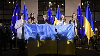 Protest vor dem Europa-Parlament 