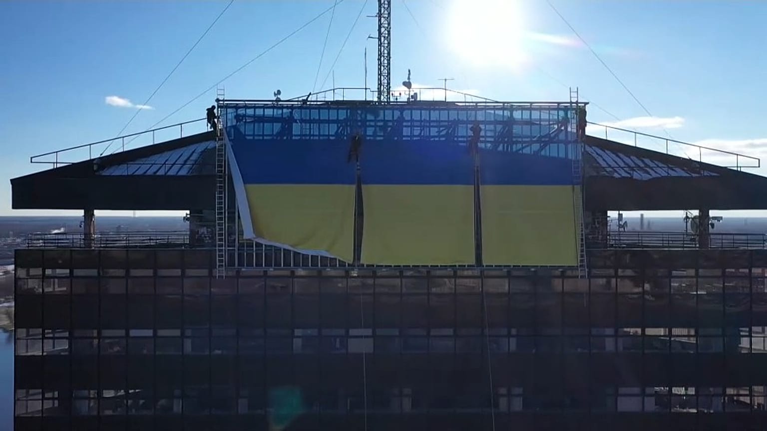 Flag on LTV building