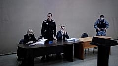Alexei Navalny em tribunal a 15 de fevereiro (arquivo)