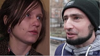 Sasha Alekseyeva, left, and Andrey Sidorkine, right