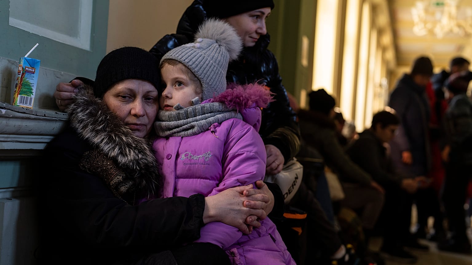 Profughi ucraini a Przemysl in Polonia