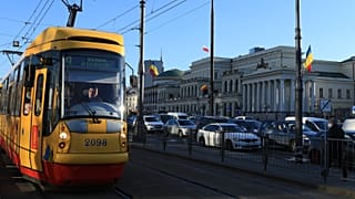 Ukraine flags flutter alongside Warsaw ones in the Polish capital