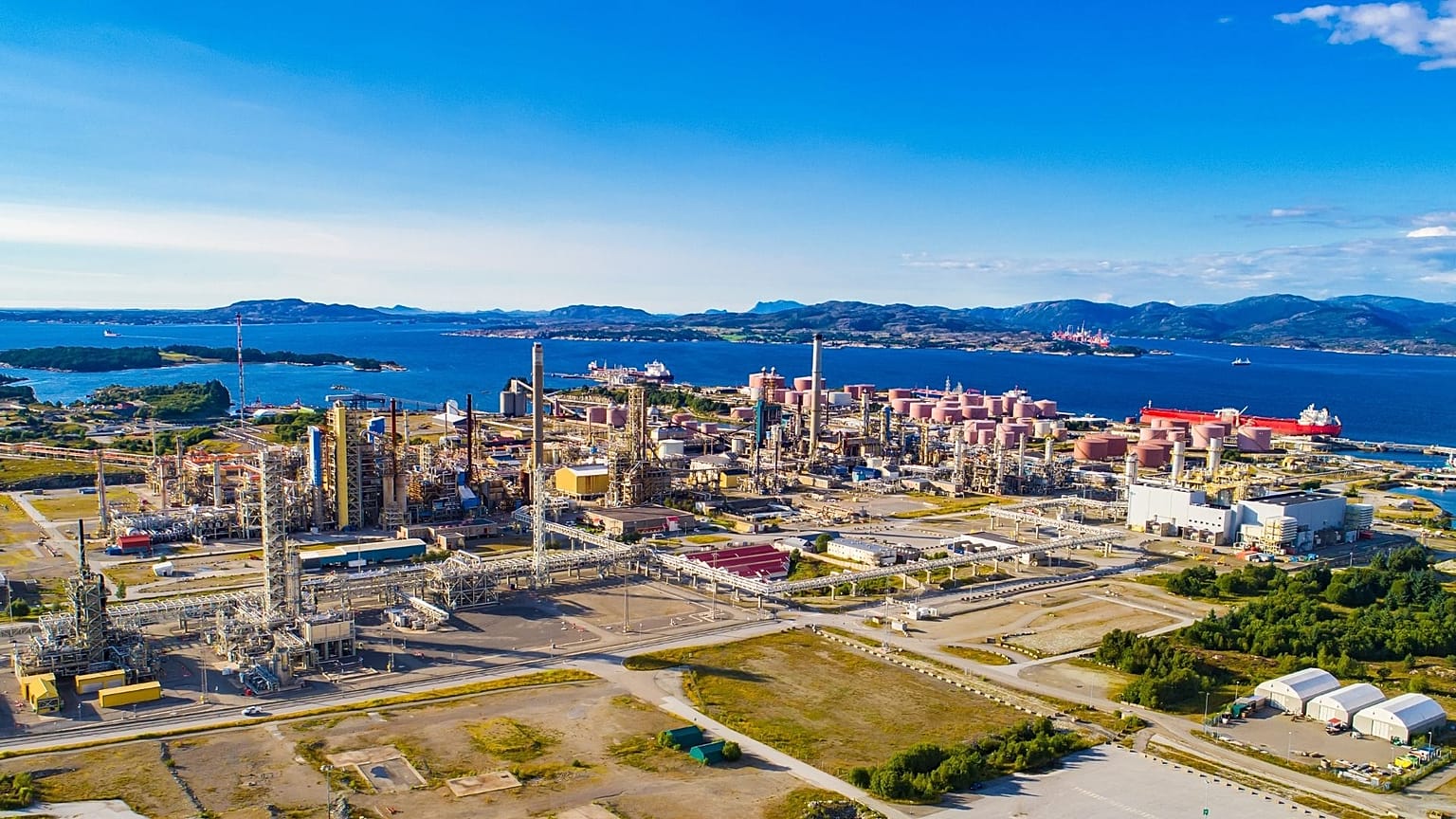 Oil and gas refinery, Mongstad, Norway.