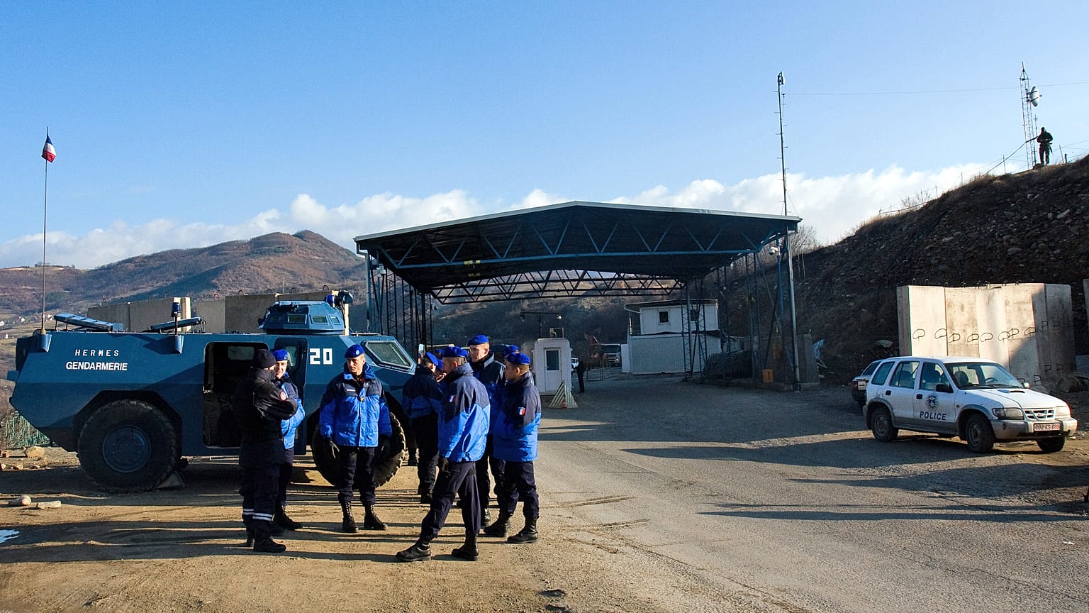 French police officers moved into Kosovo in 2008 as part of a European Union police mission.