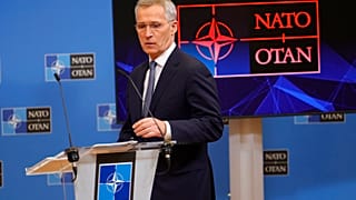 NATO Secretary General Jens Stoltenberg arrives for a media conference at NATO headquarters in Brussels