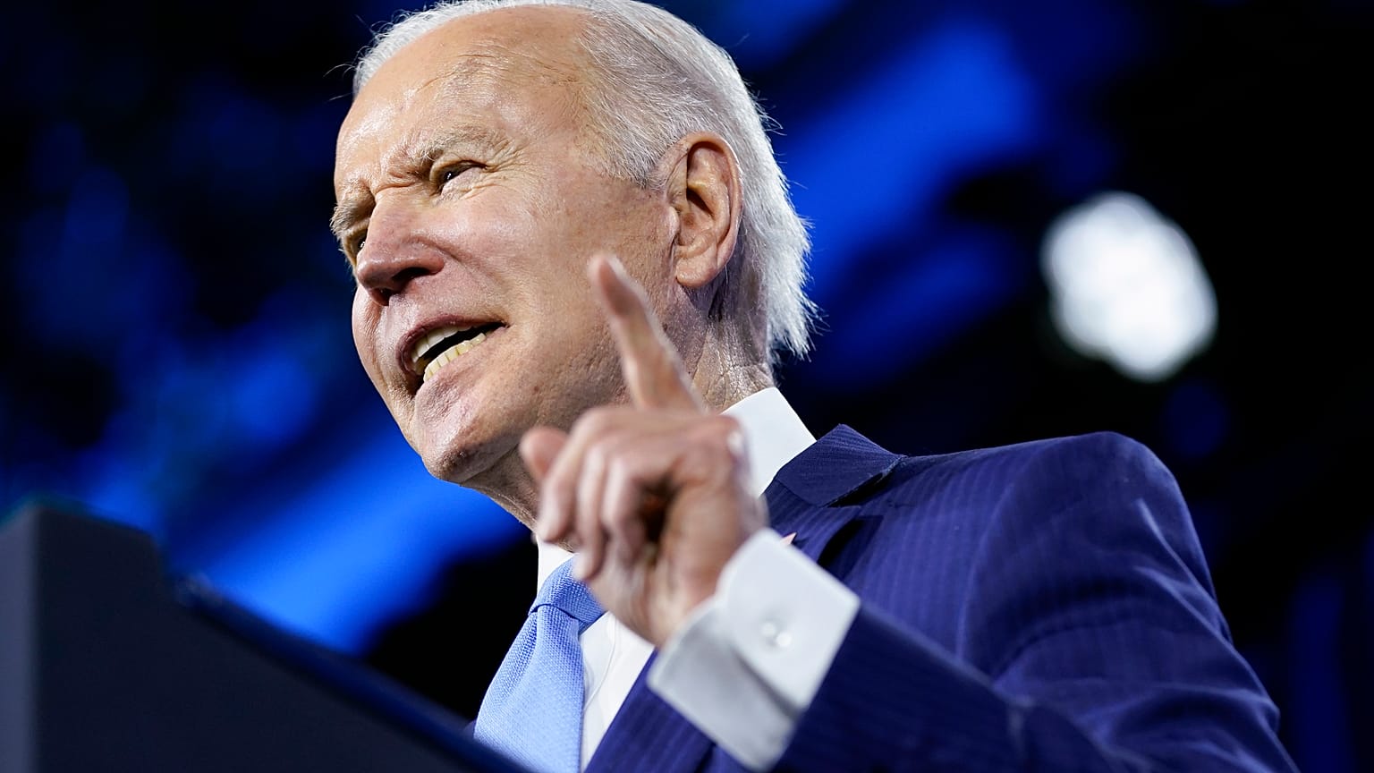 President Joe Biden speaks at the National League of Cities Congressional City Conference, Monday, March 14, 2022, in Washington. 