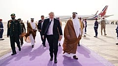 رئيس الوزراء البريطاني بوريس جونسون يصل الرياض، المملكة العربية السعودية