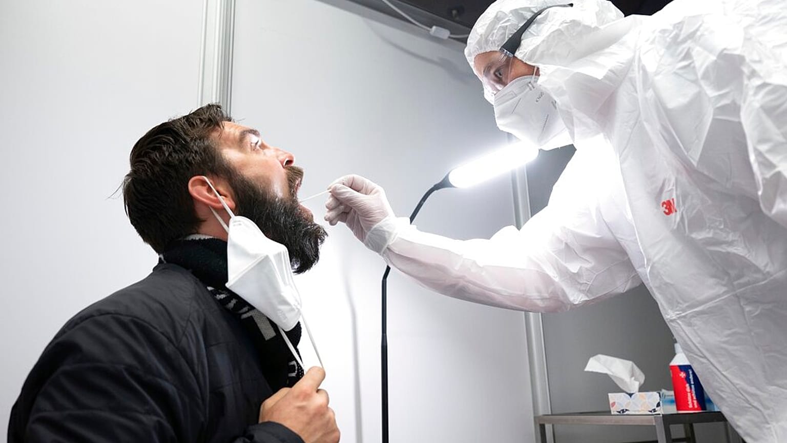 Das Coronatest-Zentrum im Dresdner Kulturpalast an diesem Mittwoch