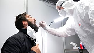Das Coronatest-Zentrum im Dresdner Kulturpalast an diesem Mittwoch