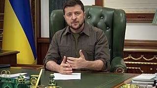 Ukrainian President Volodymyr Zelenskyy speaks from Kyiv, Ukraine, Wednesday 16 March 2022