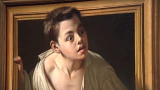 "Huyendo de la crítica", obra de Pere Borrell del Caso, expuesta en el museo Thyssen. 