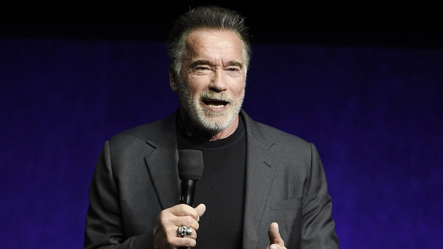 Arnold Schwarzenegger egy 2019-es filmbemutatón, Las Vegasban