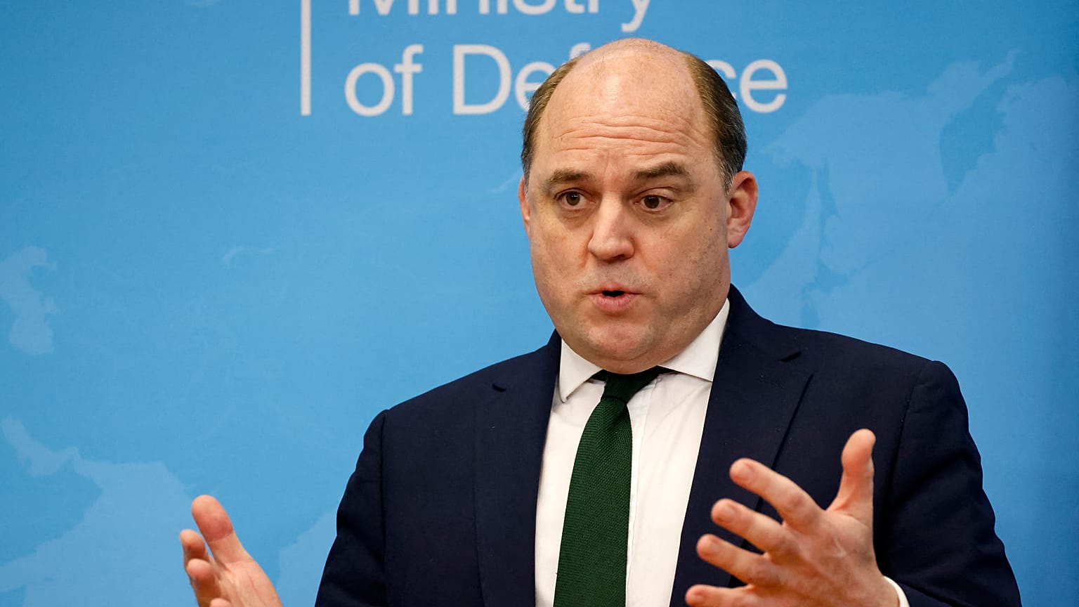 British Defense Secretary Ben Wallace says he received a call from an imposter claiming to be the Ukrainian Prime Minister