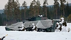 Soldados participan en el programa de ejercicios anual de la OTAN en Rena, Noruega, el  17 de marzo de 2022. 