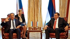 Russia's Foreign Minister Sergei Lavrov with Milorad Dodik