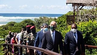 Marcelo Rebelo de Sousa e Filipe Nyusi na Ponta Milibangalala