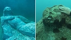 Underwater sculptures in Italy.
