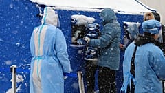Eine Teststation in Changchun-Stadt in der chinesischen Provinz Jilin am 15.März