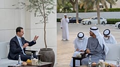 ولي عهد أبوظبي الشيخ محمد بن زايد يستضيف الرئيس السوري بشار الأسد في أبوظبيز 18/03/2022