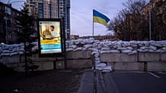 Barrikaed in Kiew in der Ukraine