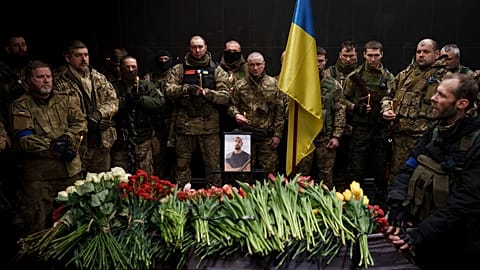 Funérailles d'un soldat ukrainien, mort au combat / Kyiv (Ukraine), le 20/03/2022