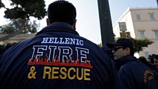Four Greek firefighting vehicles were deployed to the scene on Monday.