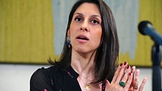 Nazanin Zaghari-Ratcliffe speaks during a press conference hosted by her local MP Tulip Siddiq.