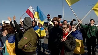 акция протеста на польско-белорусской границе (скриншот)