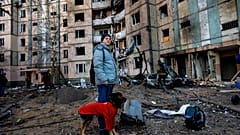 Kijev egyik bombázott lakónegyede