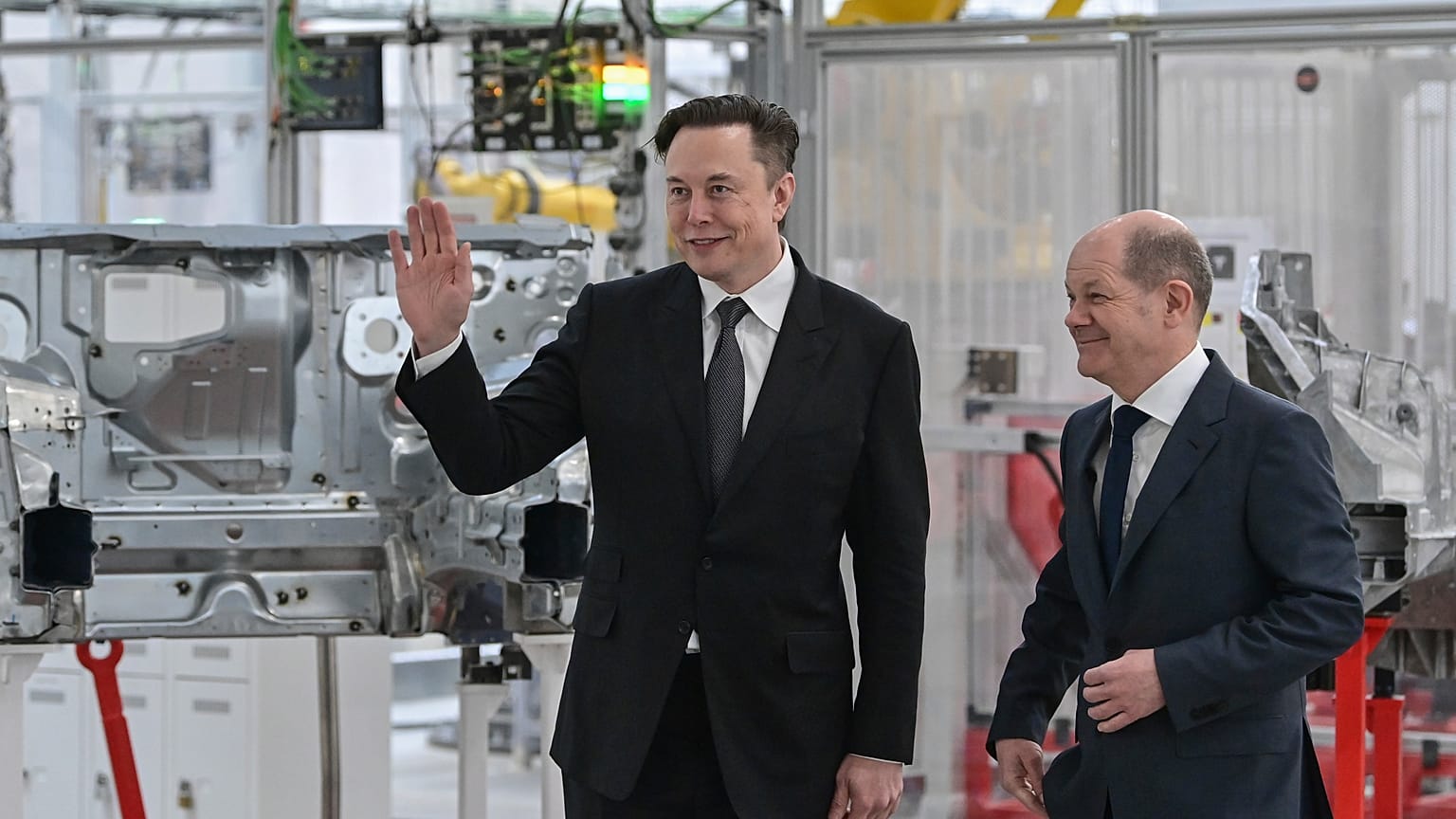 Tesla CEO and German Chancellor Olaf Scholz attended Tuesday's opening ceremony