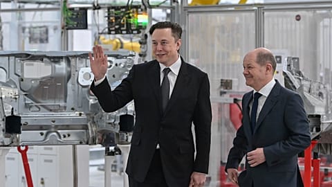 Tesla CEO and German Chancellor Olaf Scholz attended Tuesday's opening ceremony