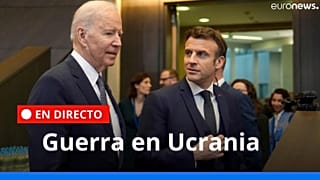 El presidente de Estados Unidos, Joe Biden, y el presidente de Francia, Emmanuel Macron, este jueves en Bruselas.
