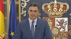 Pedro Sánchez, presidente del Gobierno de España, durante su alocución