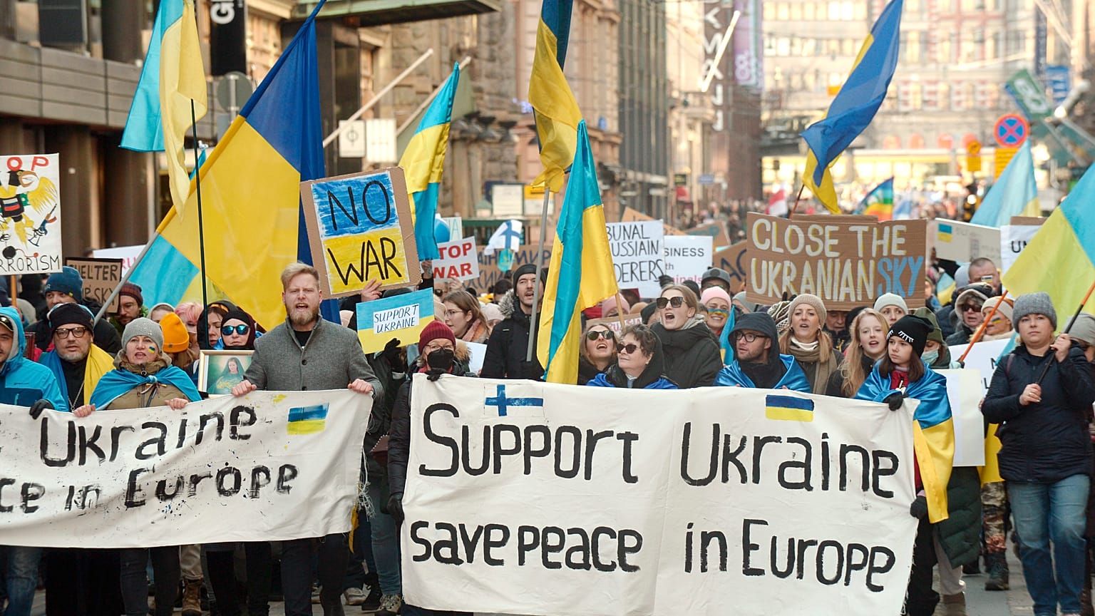 Helsinki has seen protests in support of Ukraine in the weeks since Russia's invasion began