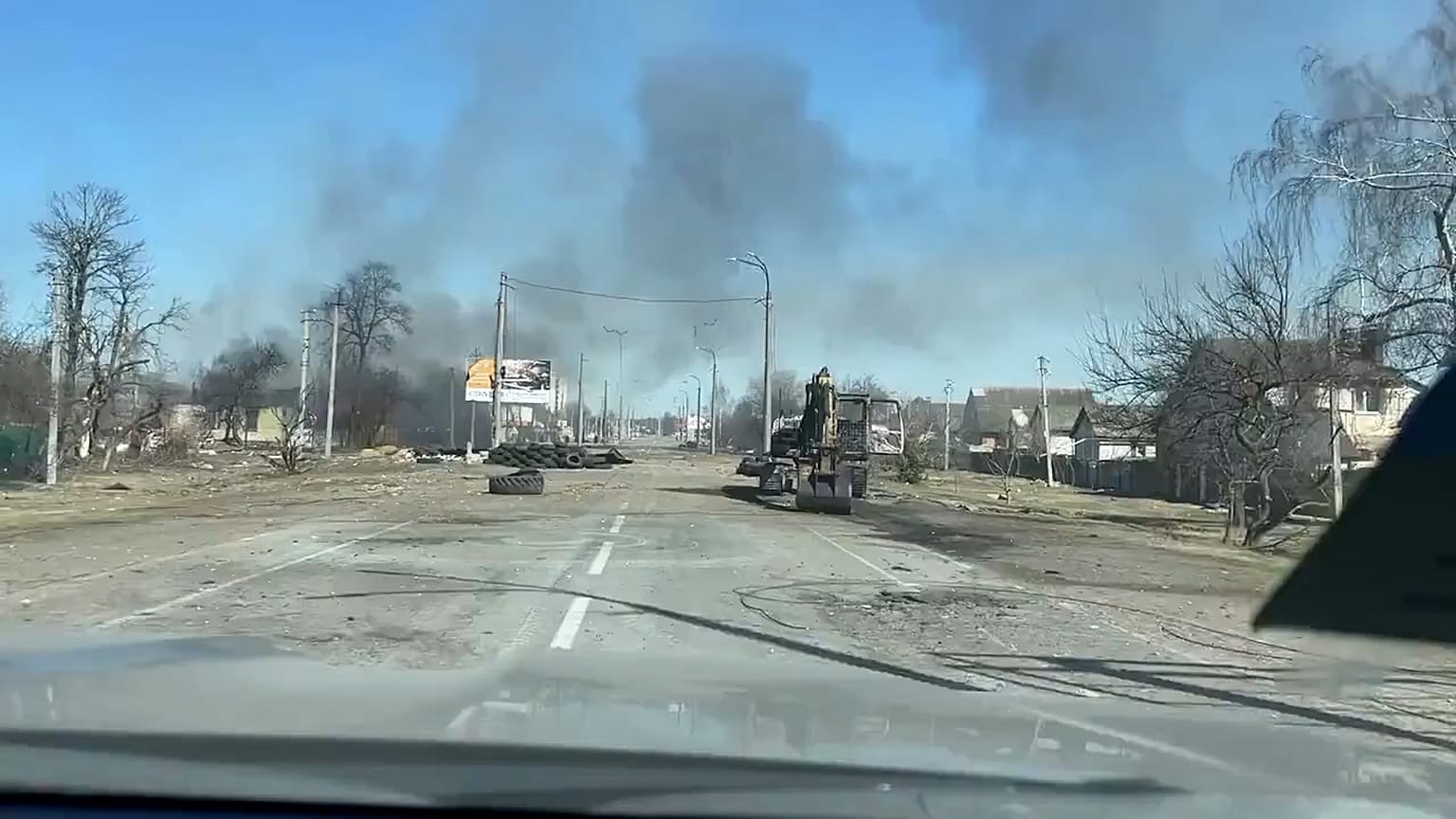 Chernihiv Mayor drives through damaged city