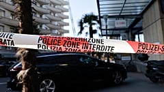 Swiss police have blocked roads at the foot of the building in Montreux.