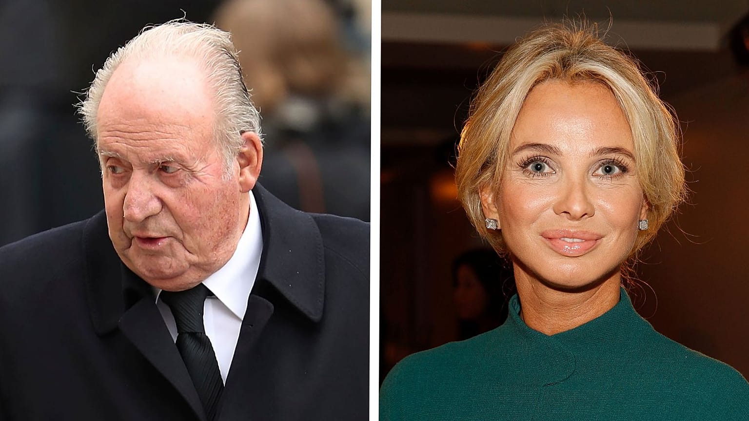 Juan Carlos I (L) has been accused of harassing his former lover Corinna zu Sayn-Wittgenstein (R).
