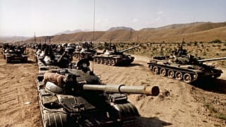 This picture taken in the mid-80s shows a part of the Soviet troops pull-out from Afghanistan.