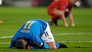 براردی مهاجم ایتالیا که در گلزنی در مقابل مقدونیه ناکام بود