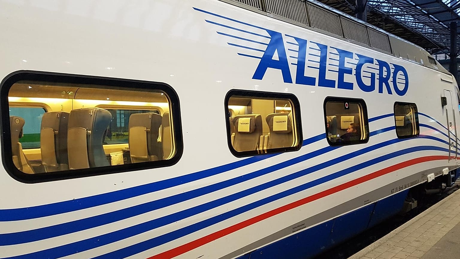 File picture of Allegro train at Helsinki Central Railway Station
