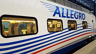 File picture of Allegro train at Helsinki Central Railway Station