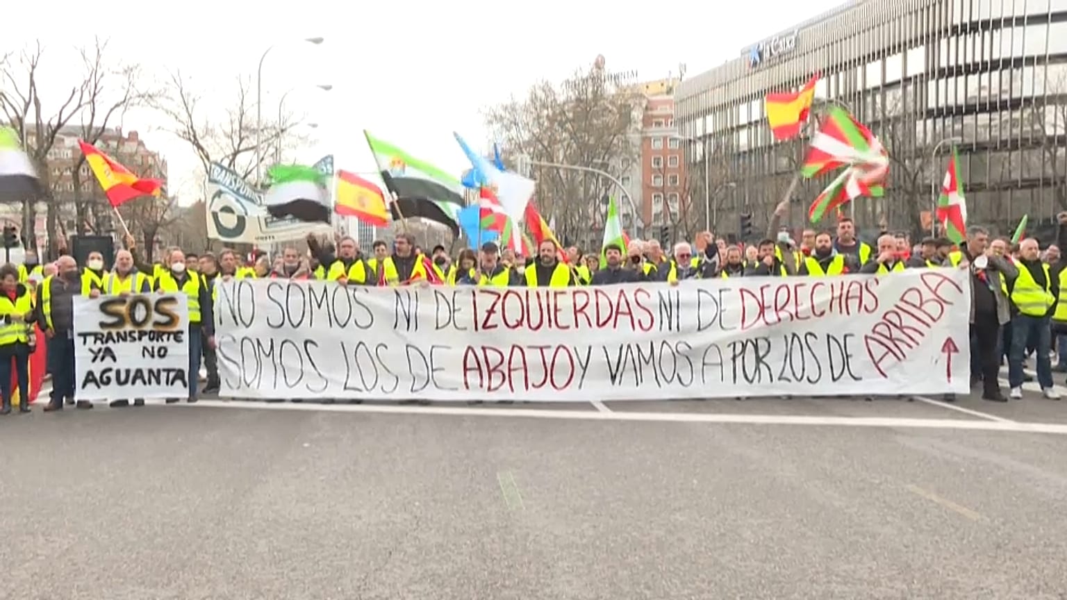 Cabeza de la protesta en Madrid