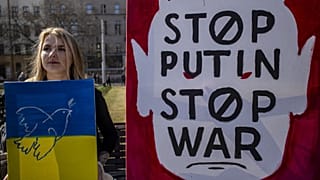 Manifestante contre l'invasion russe de l'Ukraine - Prague, Rép. tchèque, le 26/03/2022
