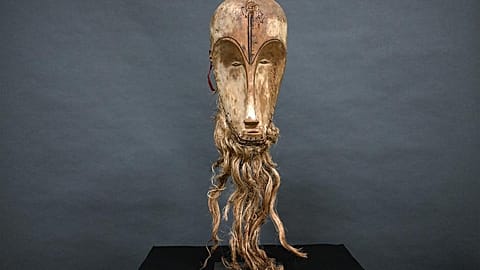 A rare wooden mask called a 'Nigil' that sold for €4.2 million in France. 