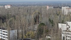 A view of the abandoned city of Pripyat near the Chernobyl nuclear power plant in Ukraine, April 5, 2017.