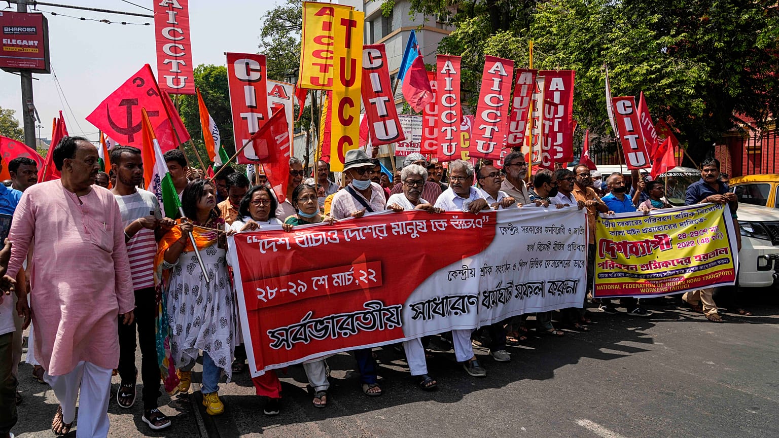 Sciopero dei lavoratori in India