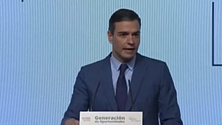 Pedro Sánchez, presidente del Gobierno de España, durante la presentación del plan