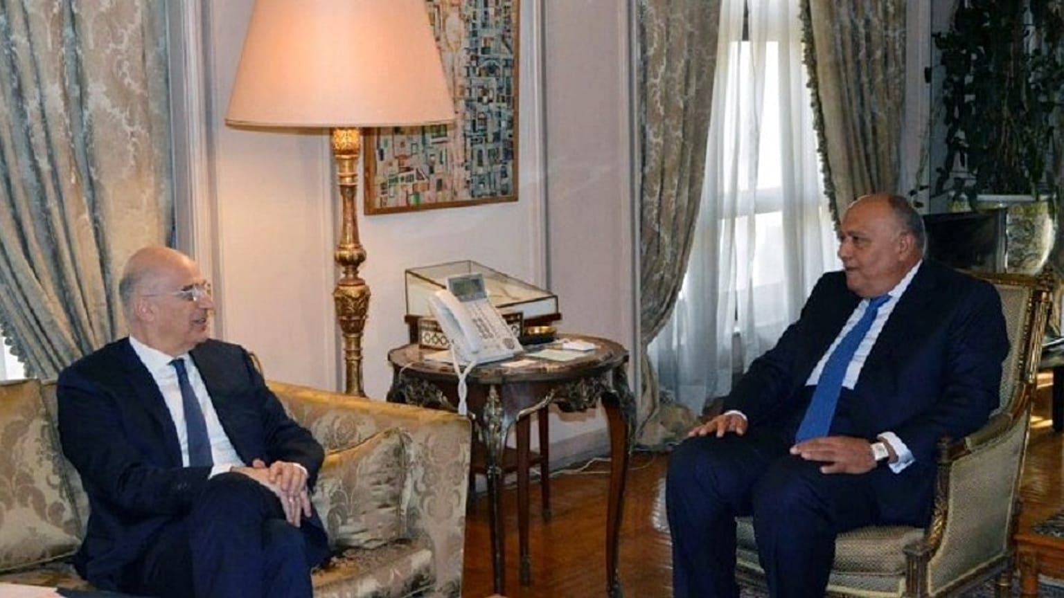 Νίκος Δένδιας και Σάμεχ Σούκρι