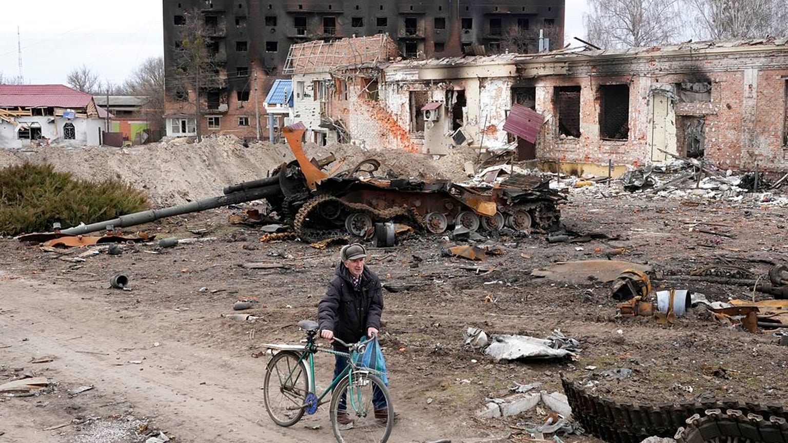 Nach Angriffen in der Nähe von Kiew in der Ukraine