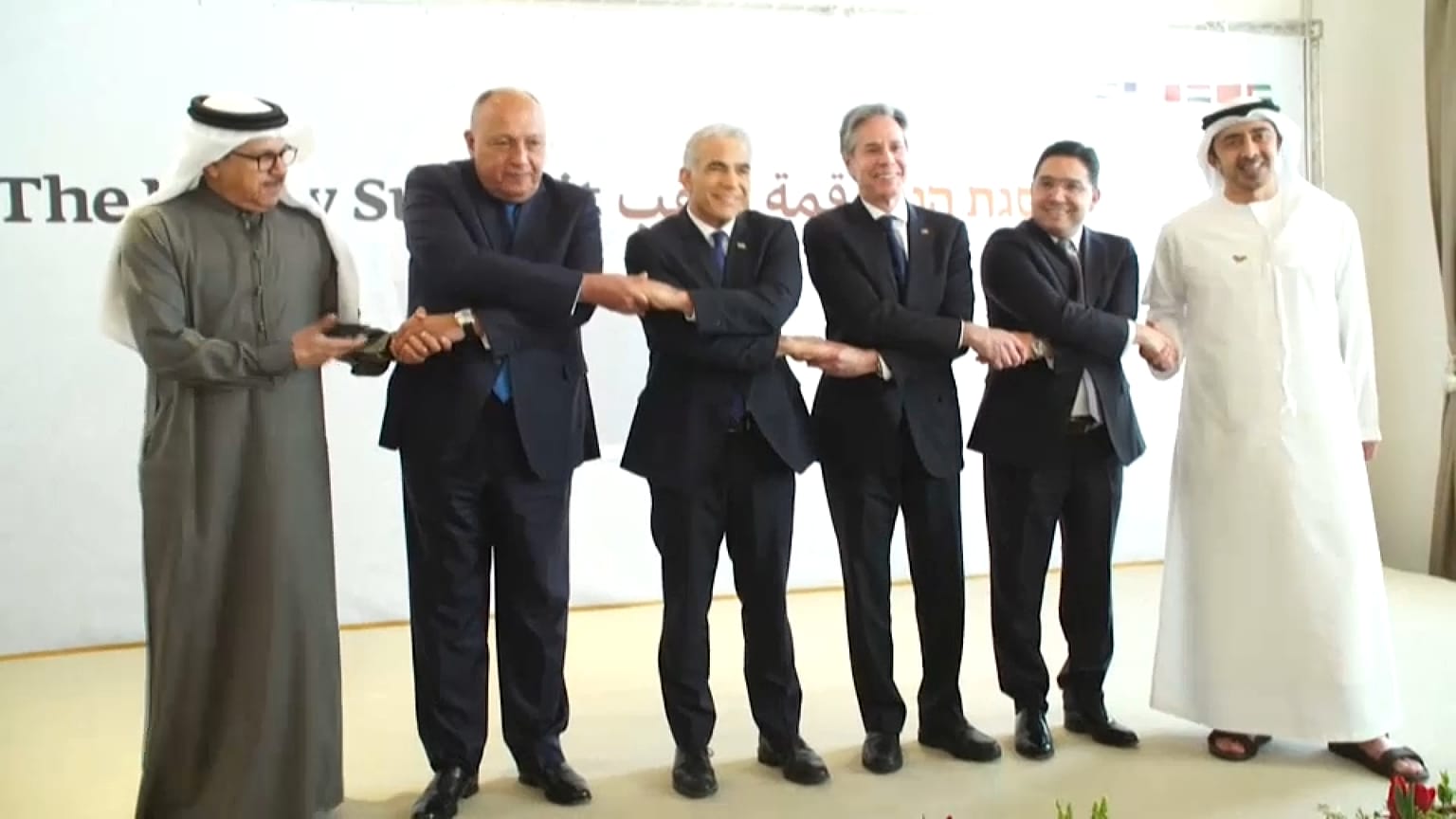 Los participantes en la cumbre del Néguev, en Israel